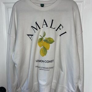 Wild Fable Amalfi Lemon Coast
Graphic Cotton Blend White Oversized
Sweatshirt